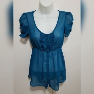 Mossimo blue sheer top